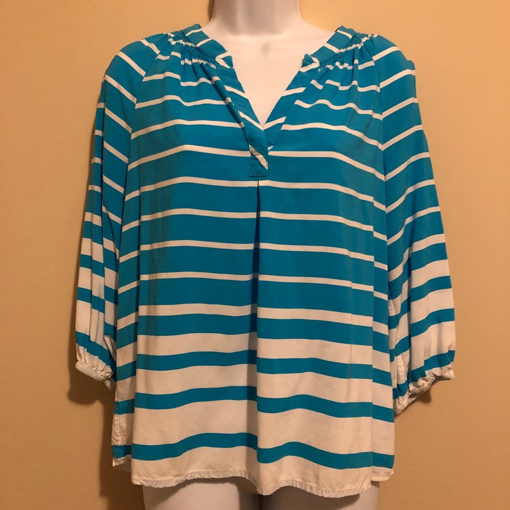 Crown & Ivy Striped Blouse Petite Medium